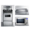 Summit - 20" Wide Electric Coil Range, Commercial Microwave, and 20" Shell Hood Bundle