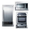 Summit - 24" Wide Electric Smooth-Top Range, 18" Wide Built-In or Freestanding All-Refrigerator, ADA Compliant, and Compact Microwave Bundle