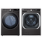 LG - 5.2 Cu. Ft. High-Efficiency Stackable Smart Front Load Washer and LG - 7.4 Cu. Ft. Ultra Large Capacity Black Steel Smart Electric Vented Dryer