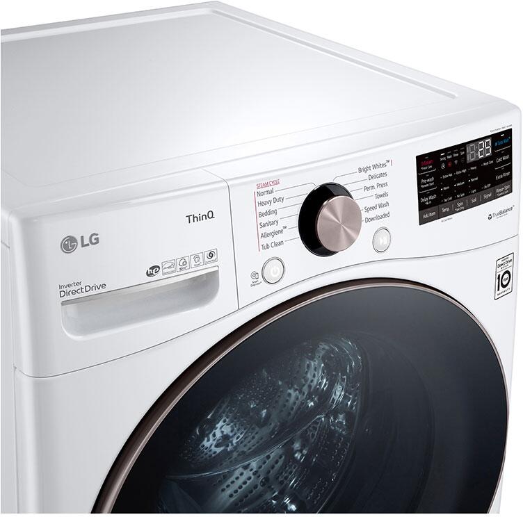 LG - 27 in. 4.5 cu. ft. White Ultra Large Capacity Front Load Washer and LG - 7.4 Cu. Ft. White Ultra Large Capacity Electric Dryer