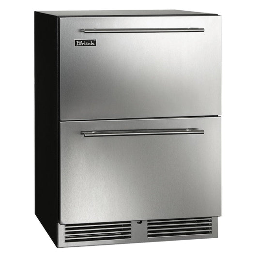 Perlick - 24" C-Series Outdoor Refrigerator Drawers, stainless steel, with lock - HC24RO-4