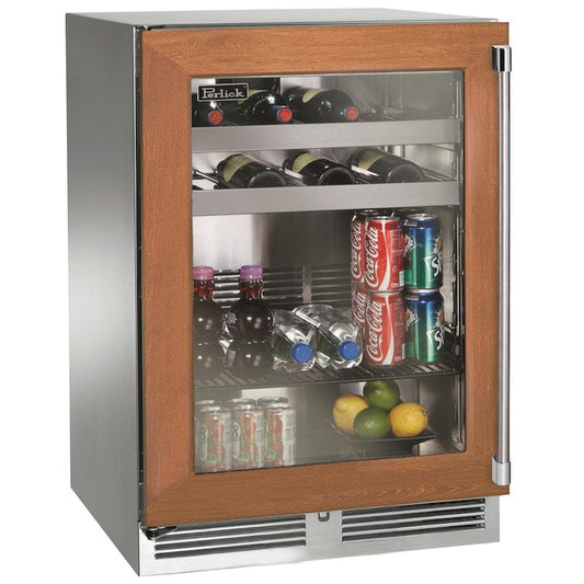 Perlick - 24" Signature Series Marine Grade Beverage Center with fully integrated panel-ready glass door, with lock - HP24BM