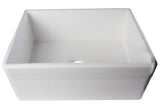 ALFI Brand - White 26" Decorative Lip Apron Single Bowl Fireclay Farmhouse Kitchen Sink | AB506-W