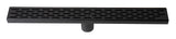 ALFI Brand - 24" Black Matte Stainless Steel Linear Shower Drain with Groove Holes | ABLD24C-BM
