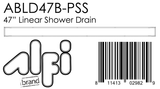 ALFI Brand - 47" Polished Stainless Steel Linear Shower Drain with Solid Cover | ABLD47B-PSS