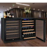 Allavino Wine & Beverage Centers Wide FlexCount II Tru-Vino 112 Bottle Dual Zone Black Side-by-Side Wine Refrigerator - 2X-VSWR56-1B20