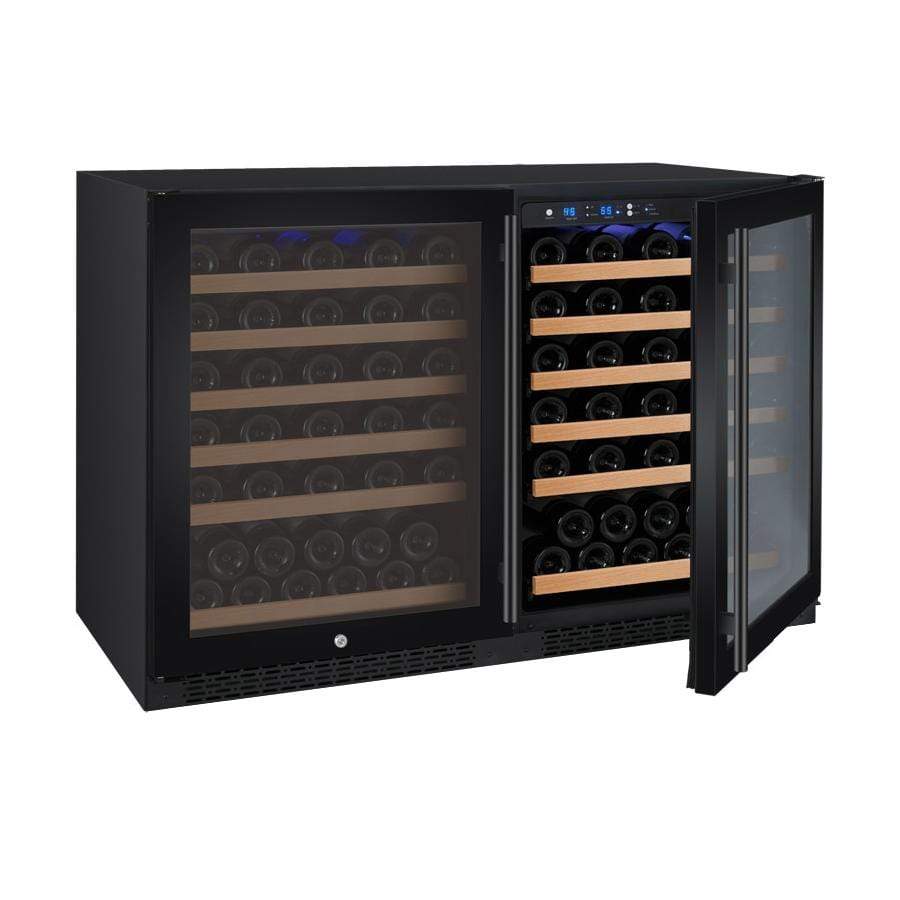 Allavino Wine & Beverage Centers Wide FlexCount II Tru-Vino 112 Bottle Dual Zone Black Side-by-Side Wine Refrigerator - 2X-VSWR56-1B20