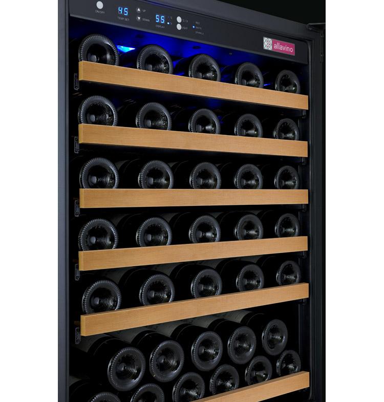 Allavino Wine & Beverage Centers Wide FlexCount II Tru-Vino 112 Bottle Dual Zone Black Side-by-Side Wine Refrigerator - 2X-VSWR56-1B20