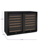 Allavino Wine & Beverage Centers Wide FlexCount II Tru-Vino 112 Bottle Dual Zone Black Side-by-Side Wine Refrigerator - 2X-VSWR56-1B20