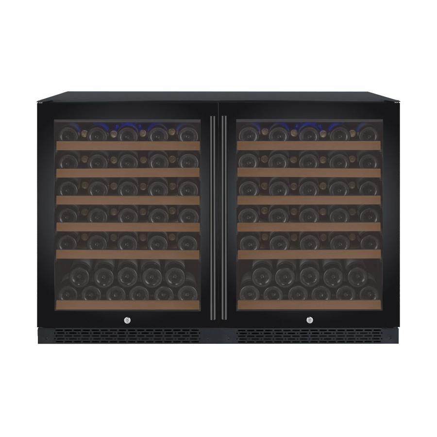Allavino Wine & Beverage Centers Wide FlexCount II Tru-Vino 112 Bottle Dual Zone Black Side-by-Side Wine Refrigerator - 2X-VSWR56-1B20