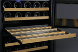 Allavino Wine & Beverage Centers Wide FlexCount II Tru-Vino 112 Bottle Four Zone Black Side-by-Side Wine Refrigerator - 2X-VSWR56-2B20