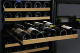 Allavino Wine & Beverage Centers Wide FlexCount II Tru-Vino 112 Bottle Four Zone Black Side-by-Side Wine Refrigerator - 2X-VSWR56-2B20