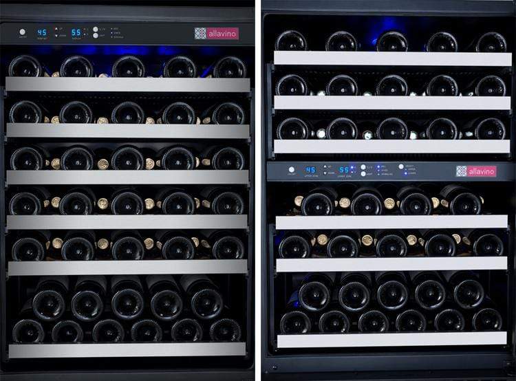 Allavino Wine & Beverage Centers Wide FlexCount II Tru-Vino 249 Bottle Three Zone Stainless Steel Side-by-Side Wine Refrigerator - 3Z-VSWR2128-S20