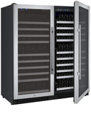 Allavino Wine & Beverage Centers Wide FlexCount II Tru-Vino 256 Bottle Dual Zone Stainless Steel Side-by-Side Wine Refrigerator - 2X-VSWR128-1S20