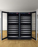 Allavino Wine & Beverage Centers Wide FlexCount II Tru-Vino 256 Bottle Dual Zone Stainless Steel Side-by-Side Wine Refrigerator - 2X-VSWR128-1S20