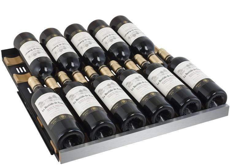 Allavino Wine & Beverage Centers Wide FlexCount II Tru-Vino 256 Bottle Dual Zone Stainless Steel Side-by-Side Wine Refrigerator - 2X-VSWR128-1S20