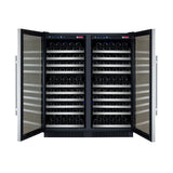 Allavino Wine & Beverage Centers Wide FlexCount II Tru-Vino 256 Bottle Dual Zone Stainless Steel Side-by-Side Wine Refrigerator - 2X-VSWR128-1S20