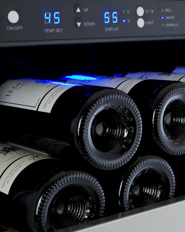Allavino Wine & Beverage Centers Wide FlexCount II Tru-Vino 256 Bottle Dual Zone Stainless Steel Side-by-Side Wine Refrigerator - 2X-VSWR128-1S20