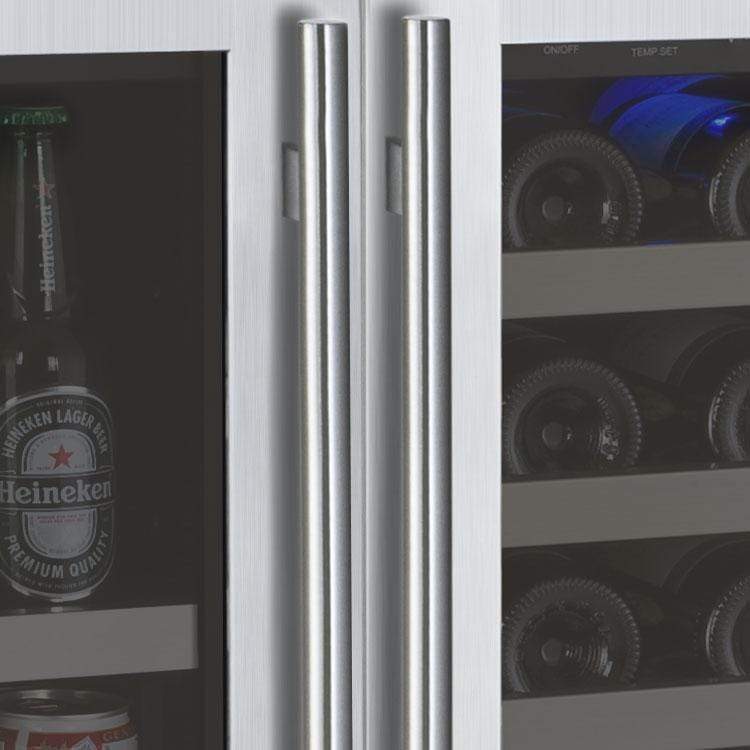 Allavino Wine & Beverage Centers Wide FlexCount II Tru-Vino 56 Bottle/124 Can Stainless Steel Side-by-Side Wine Refrigerator/Beverage Center - 3Z-VSWB24-3S20