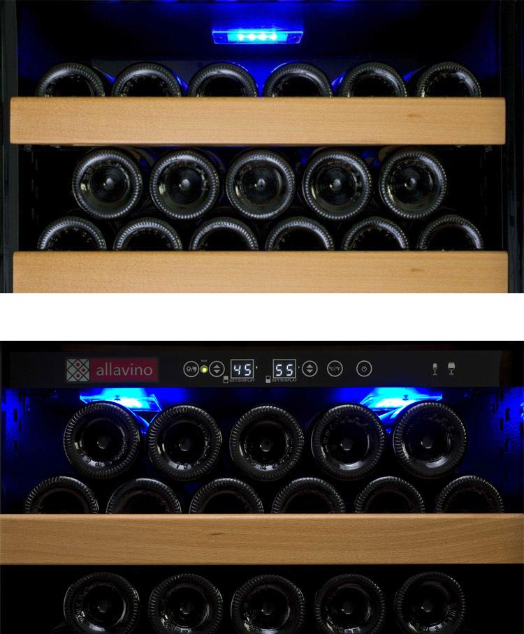 Allavino Wine & Beverage Centers Wide Vite II Tru-Vino 554 Bottle Dual Zone Black Side-by-Side Wine Refrigerator - 2X-YHWR305-1B20