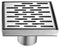 ALFI Brand - 5" x 5" Modern Square Stainless Steel Shower Drain with Groove Holes | ABSD55C-BSS