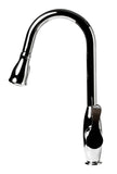 ALFI Brand - Polished Chrome Traditional Gooseneck Pull Down Kitchen Faucet | ABKF3783-PC