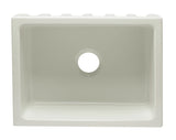 ALFI Brand - 24 inch Biscuit Reversible Smooth / Fluted Single Bowl Fireclay Farm Sink | AB2418HS-B