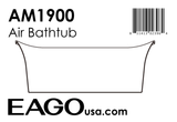 EAGO - 74" White Free Standing Air Bubble Bathtub | AM1900