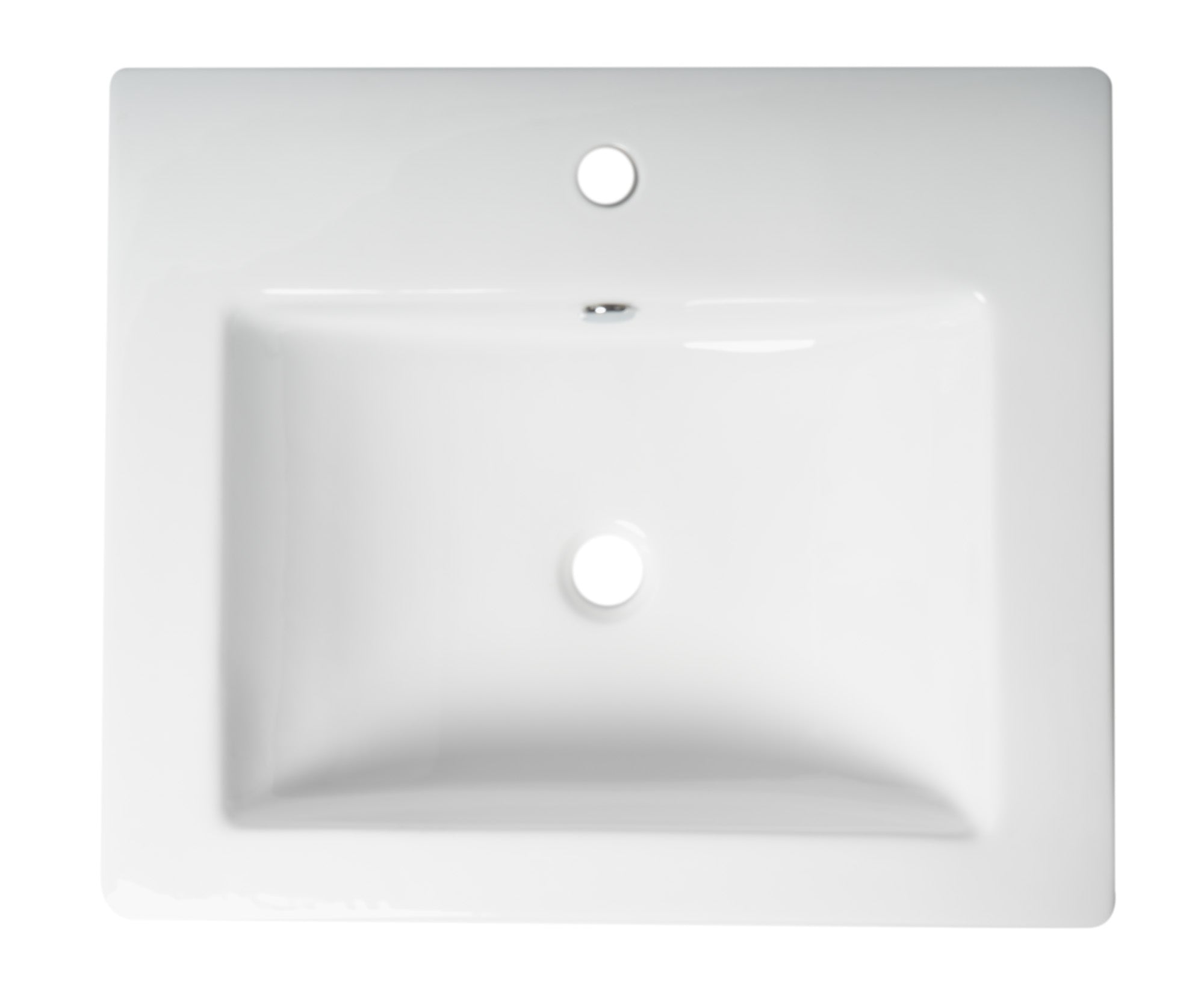 ALFI Brand - White 24" Rectangular Semi Recessed Ceramic Sink with Faucet Hole | ABC701