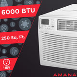 Amana - 6,000 BTU Window AC with Electronic Controls | AMAP061BW