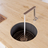 ALFI Brand - Black Matte Round 18" x 18" Undermount / Drop In Fireclay Prep Sink | ABF1818R-BM