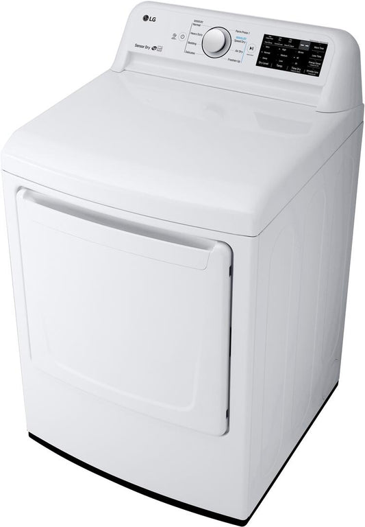 LG - 7.3 cu. ft. Ultra Large High Efficiency White Gas Dryer with Sensor Dry | DLG7101W