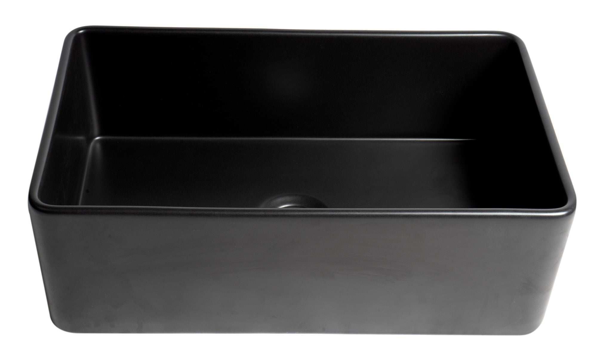 ALFI Brand - Black Matte Smooth Apron 30" x 18" Single Bowl Fireclay Farm Sink | ABF3018-BM