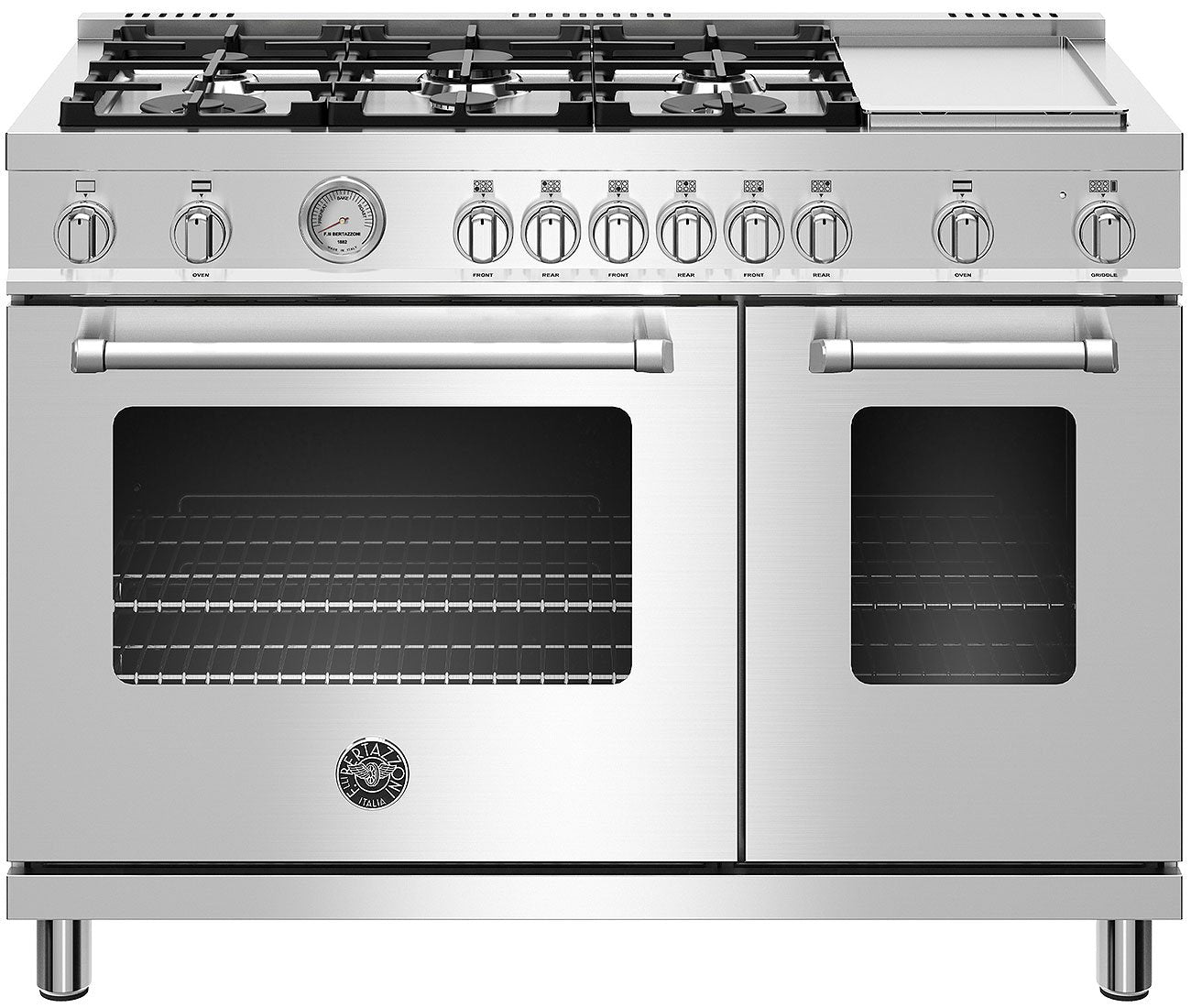 Bertazzoni | 48" Master Series range - Gas Oven - 6 aluminum burners + griddle | MAST486GGASXE