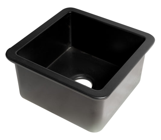 ALFI Brand - Black Matte Square 18" x 18" Undermount / Drop In Fireclay Prep Sink | ABF1818S-BM