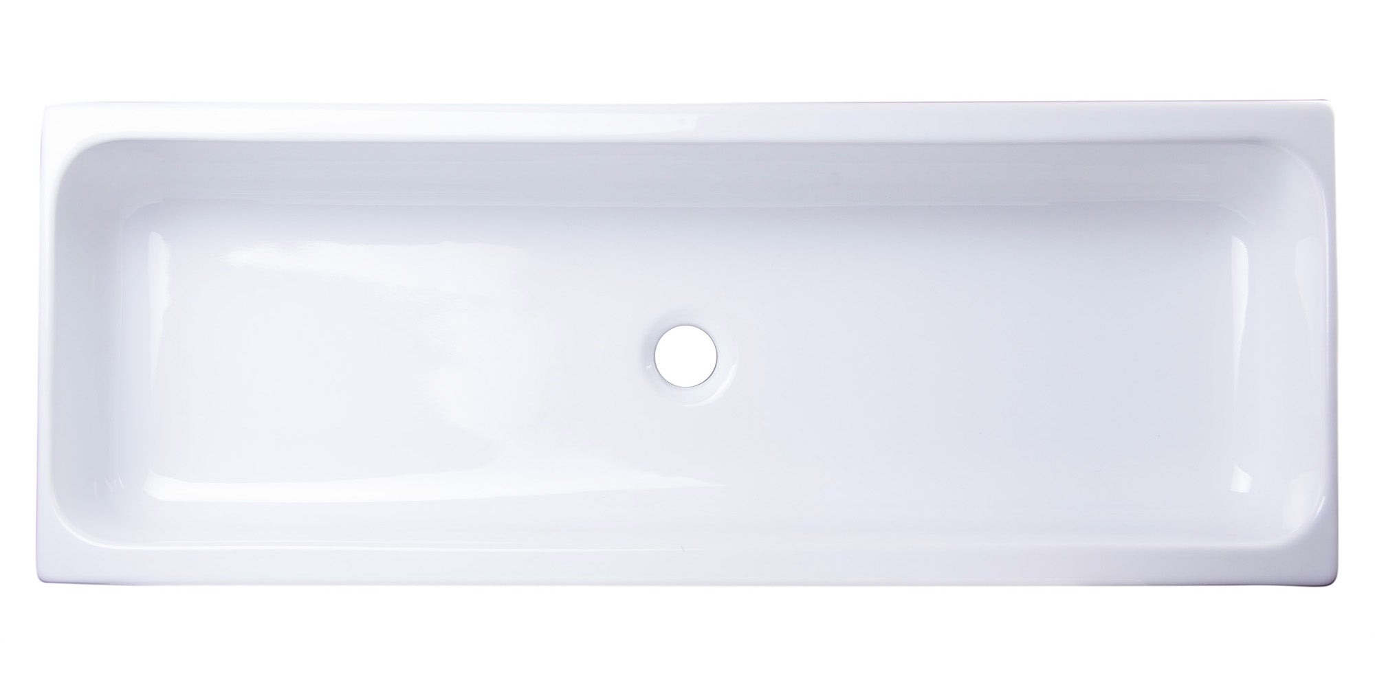 ALFI Brand - 48" White Above Mount Fireclay Bath Trough Sink | AB48TR