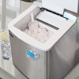 Whynter - Portable Ice Maker with 49lb Capacity Stainless Steel with Water Connection | IMC-491DC