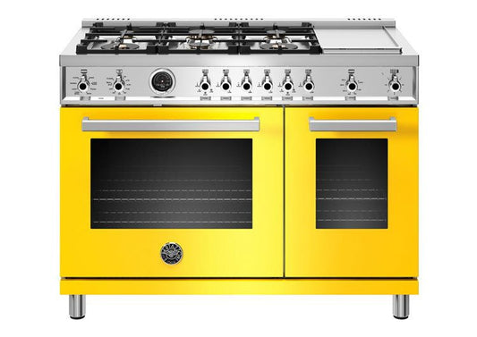 Bertazzoni | 48" Professional Series range - Electric self clean oven - 6 brass burners + griddle | PROF486GDFSGIT