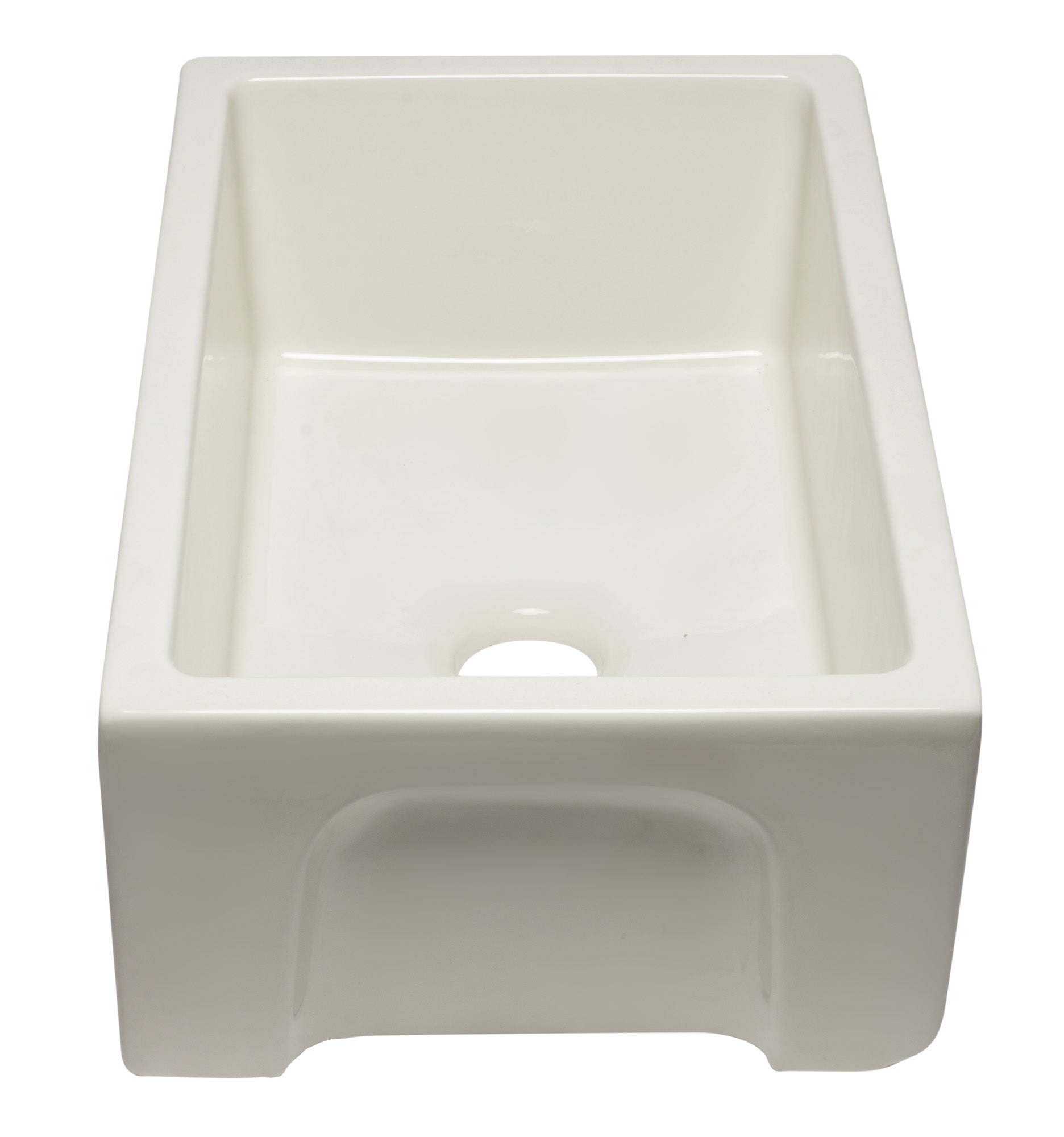 ALFI Brand - 30 inch Biscuit Reversible Smooth / Fluted Single Bowl Fireclay Farm Sink | AB3018HS-B