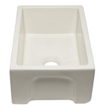 ALFI Brand - 30 inch Biscuit Reversible Smooth / Fluted Single Bowl Fireclay Farm Sink | AB3018HS-B