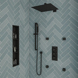 ALFI Brand - Black Matte Square Sliding Rail Hand Shower Set | AB7606-BM