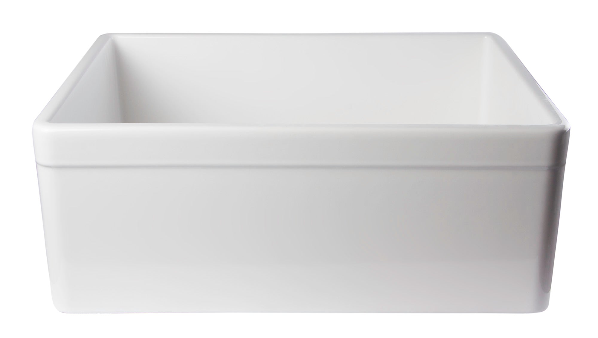 ALFI Brand - White 26" Decorative Lip Apron Single Bowl Fireclay Farmhouse Kitchen Sink | AB506-W