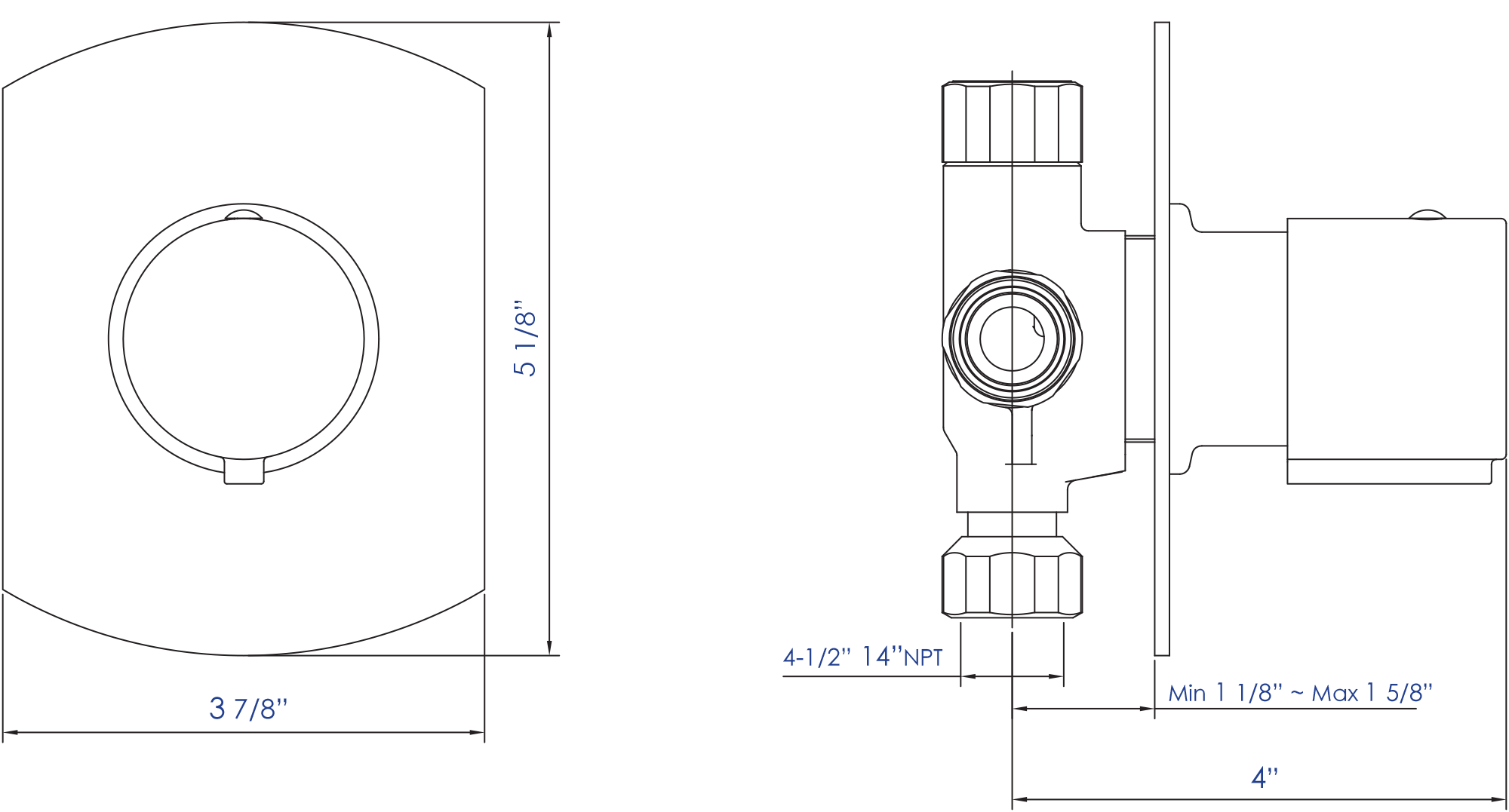 ALFI Brand - Brushed Nickel Modern Round 3 Way Shower Diverter | AB9101-BN