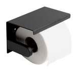 ALFI brand - Black Matte Stainless Steel Toilet Paper Holder with Shelf - ABTPC66-BLA