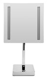 ALFI Brand - Polished Chrome Tabletop Square 8" 5x Magnifying Cosmetic Mirror with Light | ABM8FLED-PC