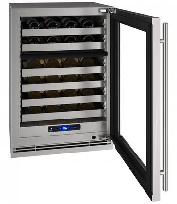 U-Line | Wine Captain 24" Dual Zone Lock Right Hinge Stainless Frame 115v | 5 Class | UHWD524-SG41A