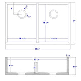 ALFI Brand - 33" Double Bowl Bamboo Kitchen Farm Sink | AB3321