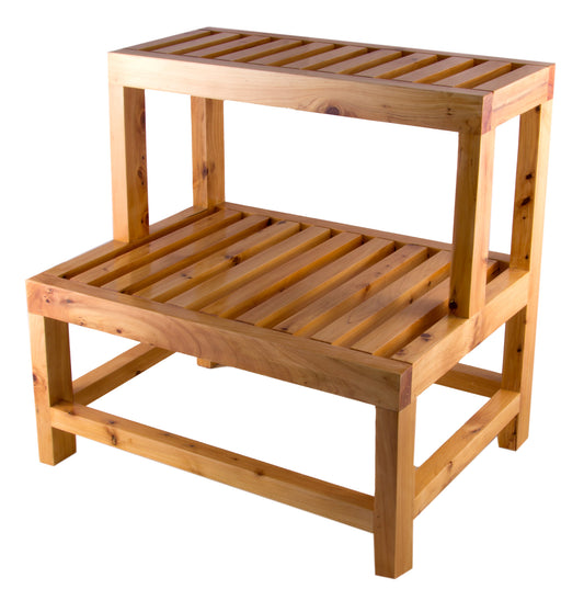 ALFI Brand - 20" Double Wooden Stepping Stool Multi-Purpose Accessory | AB4402