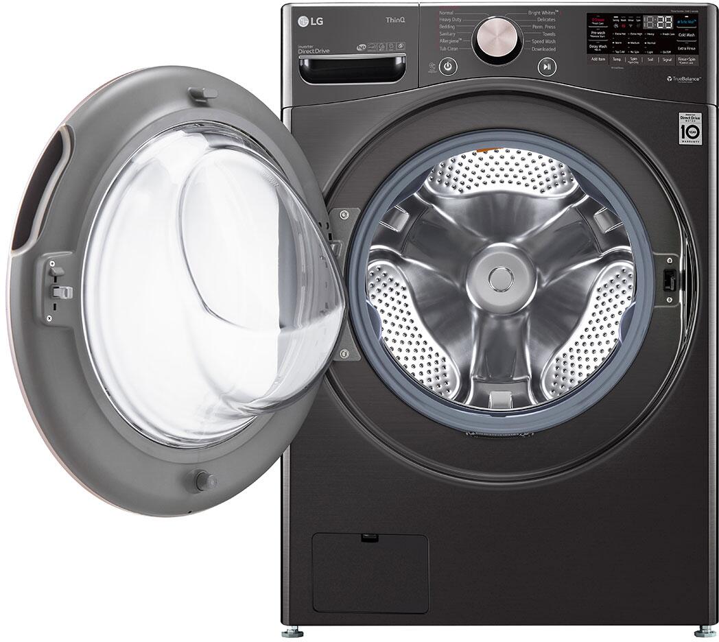 LG - 27 in. 4.5 cu. ft. Ultra Large Capacity Black Steel Smart Front Load Washing Machine with TurboWash360 | WM4000HBA
