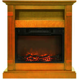 Cambridge Cambridge 34-In. Sienna Electric Fireplace w/ 1500W Log Insert and Teak Mantel